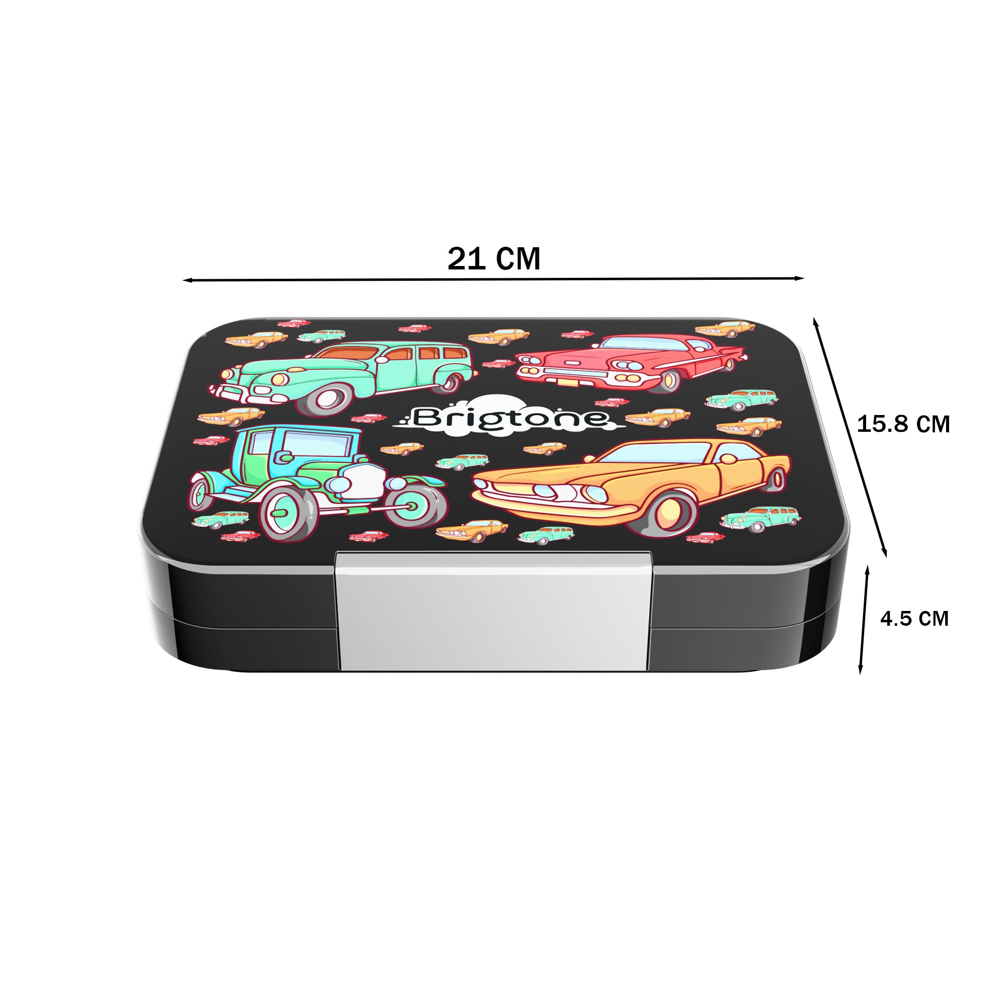 Vintage Racer Bento Lunchbox  – Midnight Asphalt Black – 6 Compartments