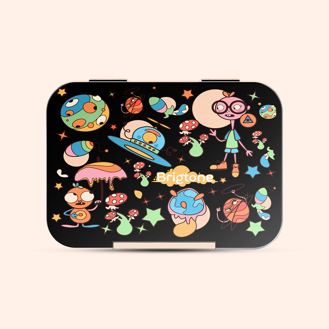 Alien Quest Bento Lunchbox – Extraterrestrial Black – 6 Compartments