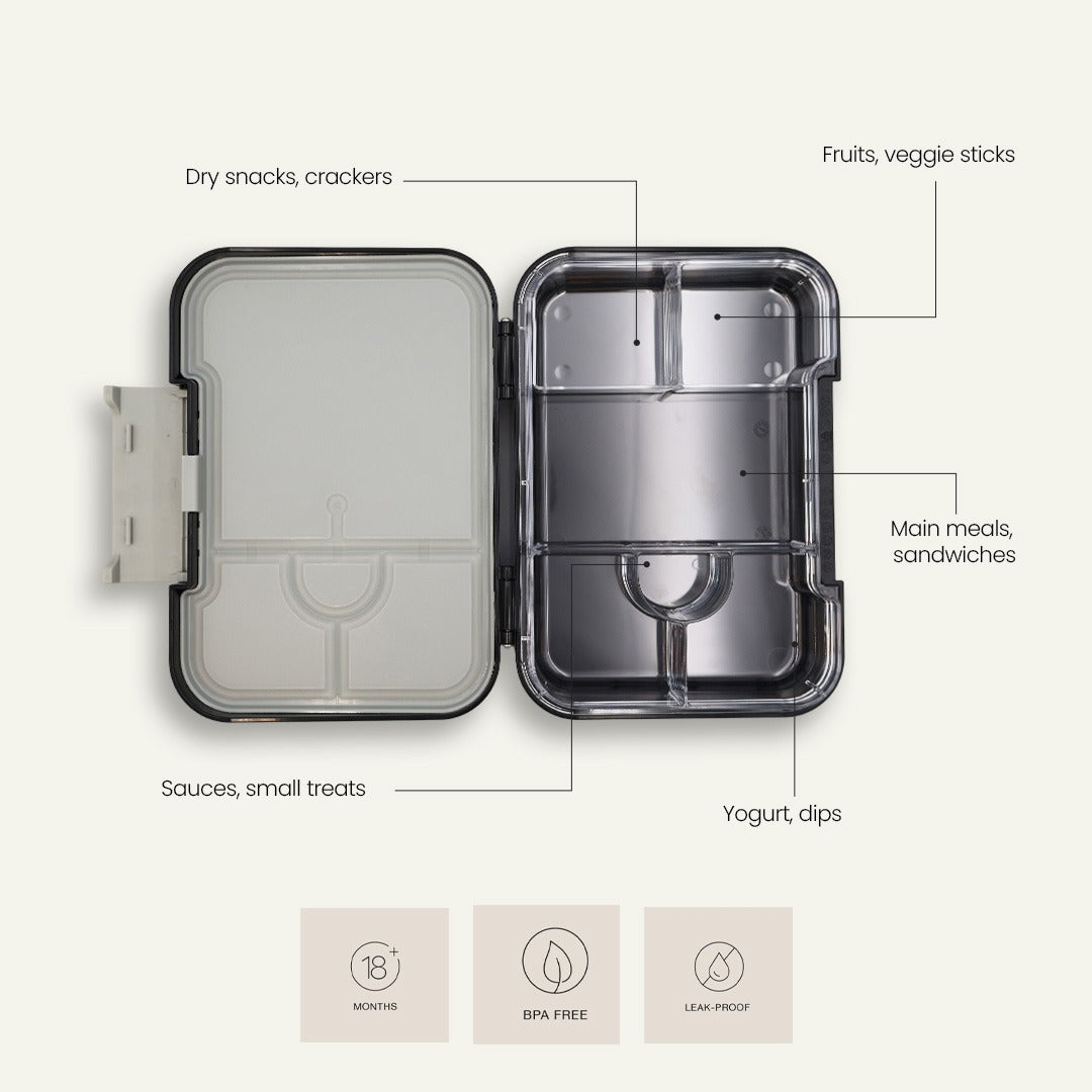 Alien Quest Bento Lunchbox – Extraterrestrial Black – 6 Compartments