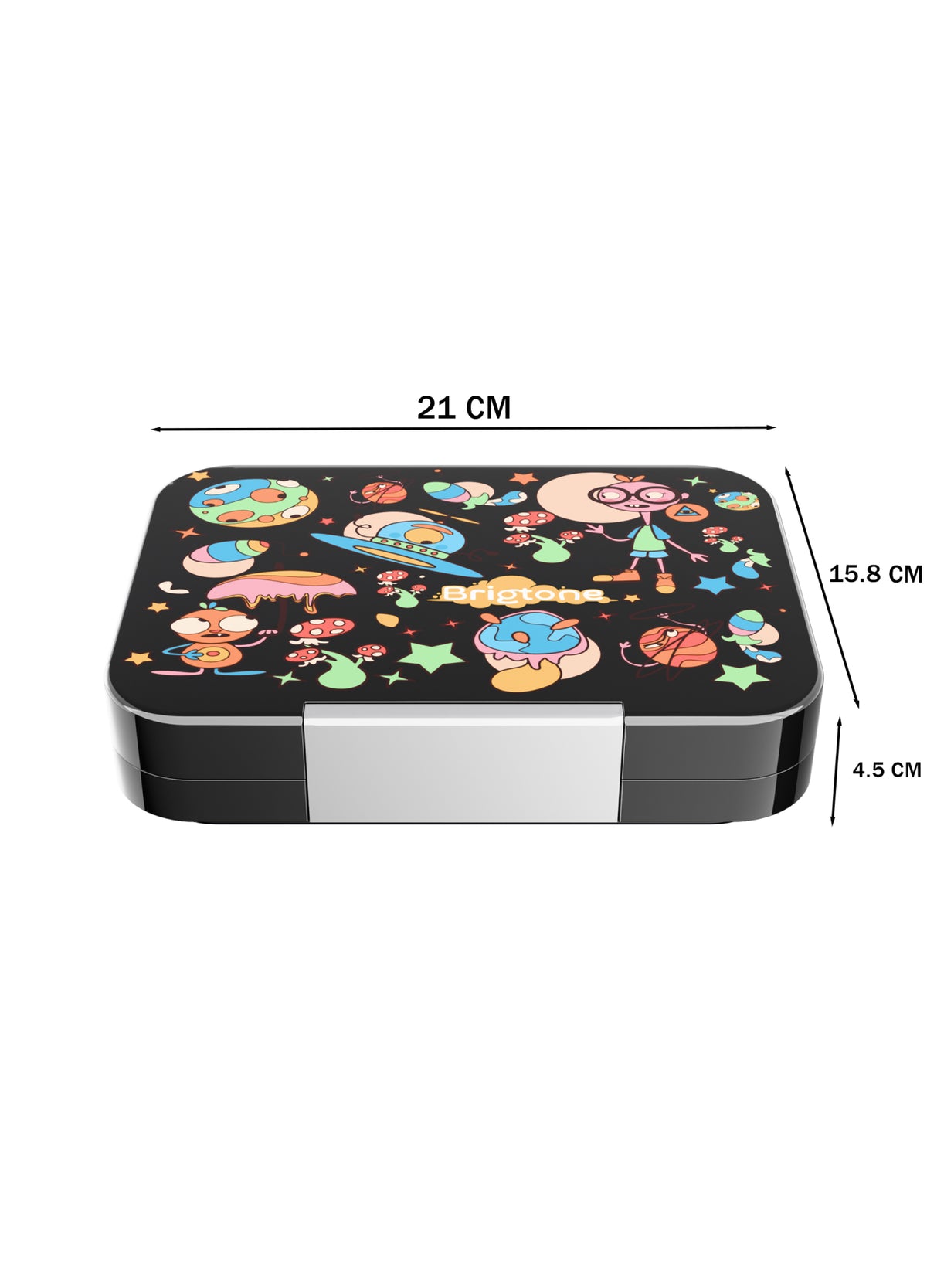 Alien Quest Bento Lunchbox – Extraterrestrial Black – 6 Compartments