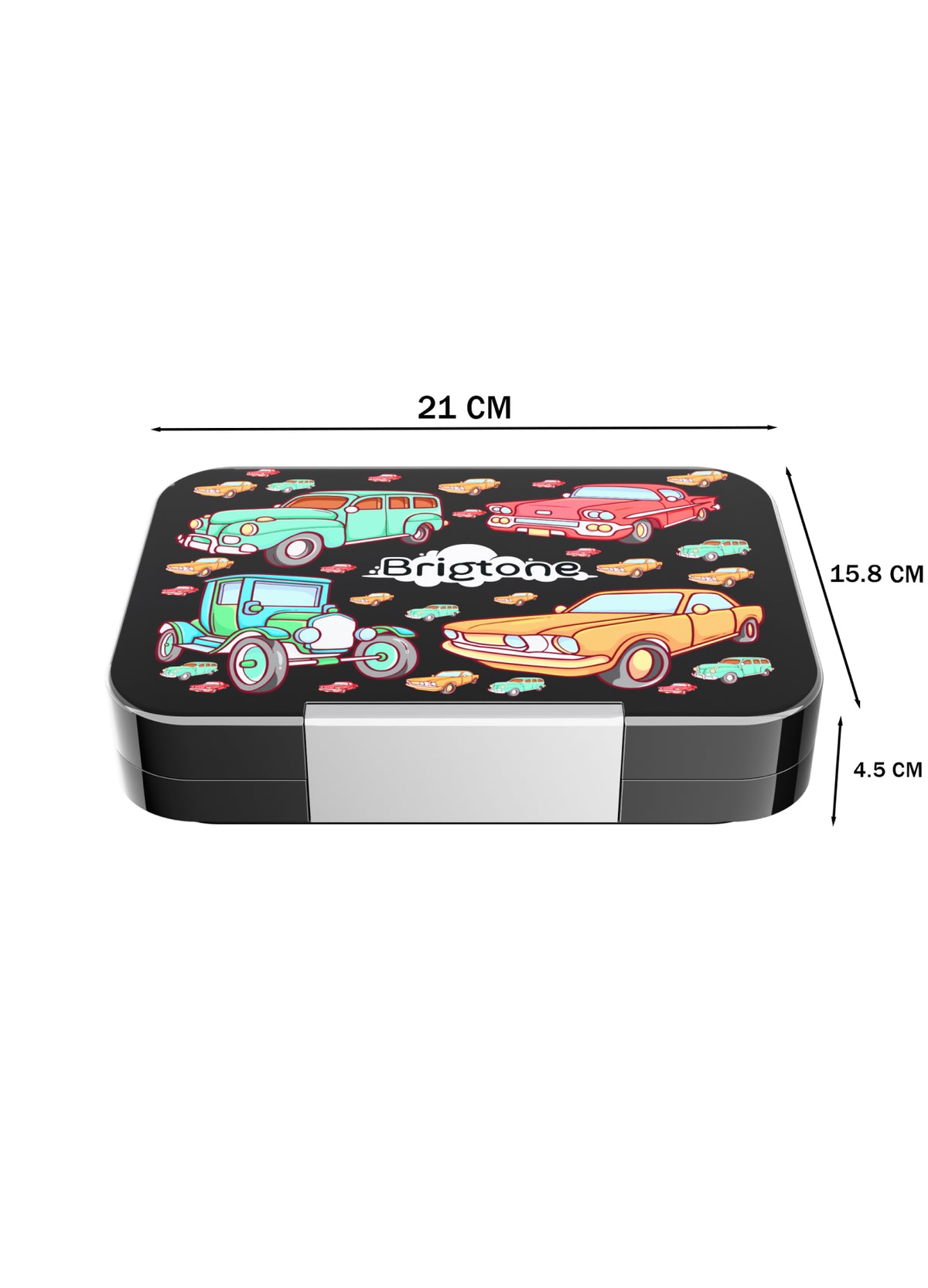 Vintage Racer Bento Lunchbox  – Midnight Asphalt Black – 6 Compartments