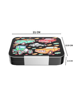 Vintage Racer Bento Lunchbox  – Midnight Asphalt Black – 6 Compartments