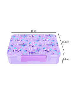 Butterfly Wishes Bento Lunchbox – Little Girl Purple – 6 Compartments