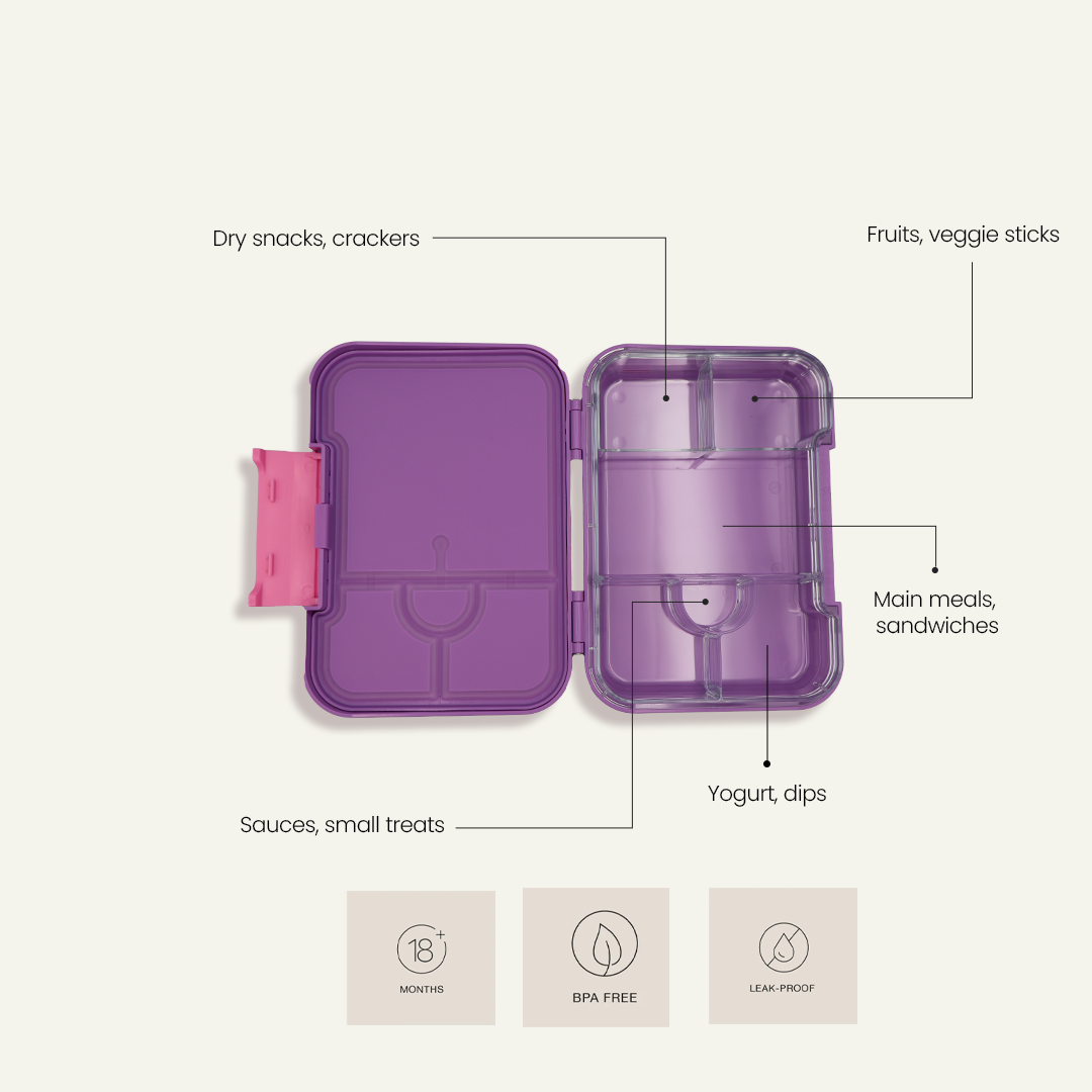 Comfort Cottage Bento Lunchbox – Magic Home Purple – 6 Compartments